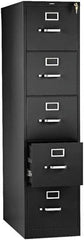 Hon - 26" Wide x 60" High x 26-1/2" Deep, 5 Drawer Vertical File with Lock - Steel, Black - Industrial Tool & Supply