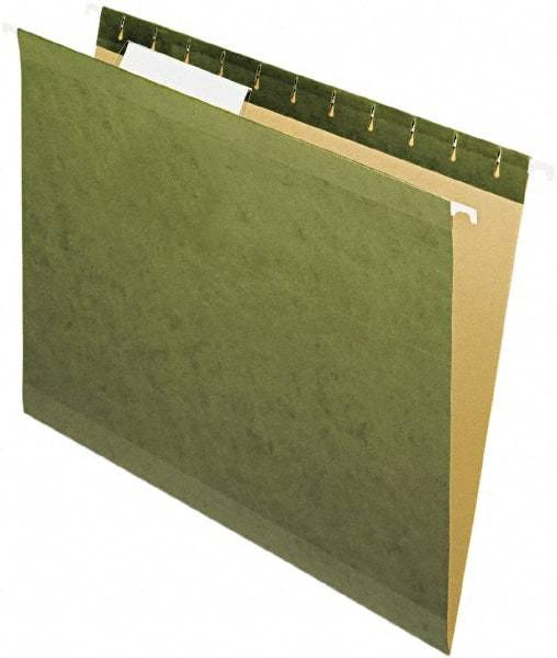 Pendaflex - 8-1/2 x 11", Letter Size, Standard Green, Standard Hanging File Folders - 11 Point Stock - Industrial Tool & Supply