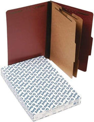Pendaflex - 8-1/2 x 14", Legal, Red, Classification Folders with Top Tab Fastener - 11 Point Stock, 2/5 Tab Cut Location - Industrial Tool & Supply