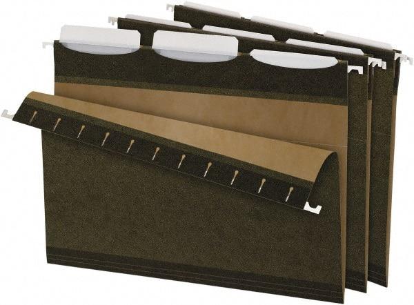 Pendaflex - 8-1/2 x 11", Letter Size, Standard Green, Standard Hanging File Folders - 11 Point Stock, 1/3 Tab Cut Location - Industrial Tool & Supply