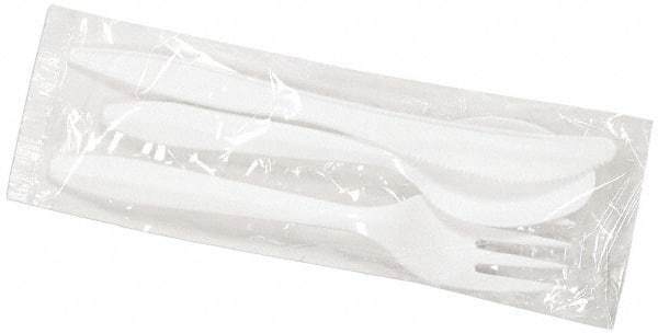 Boardwalk - Boardwalk Three-Piece Wrapped Cutlery Kit: Fork, Knife, Spoon - White - Industrial Tool & Supply