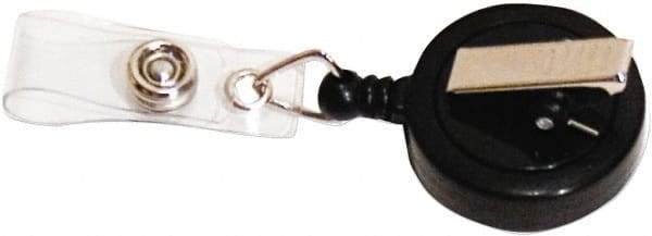 ADVANTUS - 30 Inch Long, Retractable ID Holder Strap - Black, 12 Pack - Industrial Tool & Supply