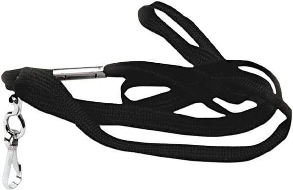 ADVANTUS - 36 Inch Long x Cotton, Nylon Lanyard - Black - Industrial Tool & Supply