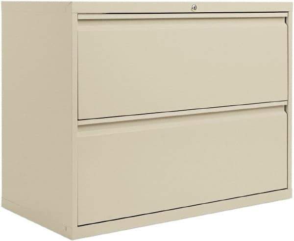 ALERA - 36" Wide x 29" High x 19-1/4" Deep, 2 Drawer Lateral File with Lock - Steel, Putty - Industrial Tool & Supply