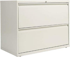 ALERA - 36" Wide x 29" High x 19-1/4" Deep, 2 Drawer Lateral File with Lock - Steel, Light Gray - Industrial Tool & Supply