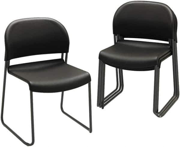 Hon - Polymer Onyx and Black Stacking Chair - Black Frame, 21 Inch Wide x 21 Inch Deep x 31 Inch High - Industrial Tool & Supply