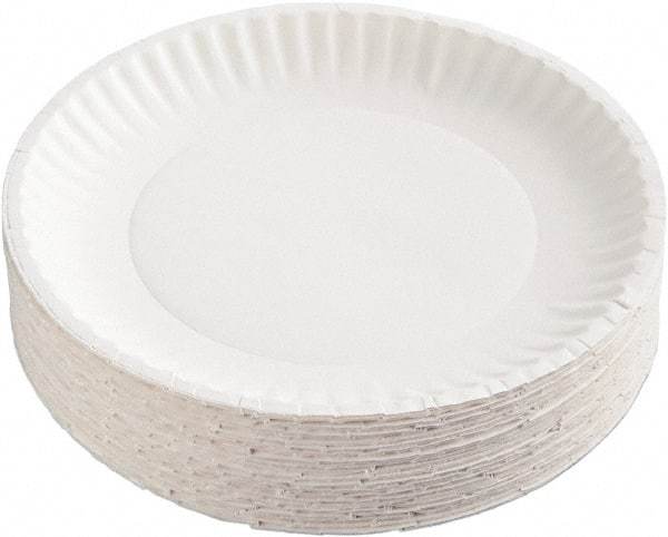 AJM Packaging Corporation - Coated Paper Plates, 9" - White - Industrial Tool & Supply