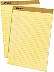 AMPAD - 50 Sheet, 8-1/2 x 11-3/4", Legal (Style) Writing Pad - Canary - Industrial Tool & Supply