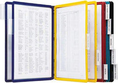 DURABLE - 10" Wide x 14.1667" Deep x 3-1/2" High, 10 Compartments, Metal Catalog Reference Racks - Black/Blue/Green/Red/Yellow - Industrial Tool & Supply