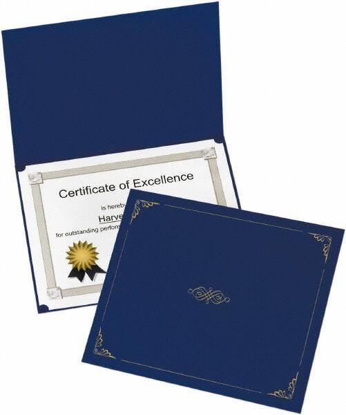 OXFORD - 5 Piece Dark Blue Document Holders-Certificate/Document - 9-3/4" High x 12-1/2" Wide - Industrial Tool & Supply
