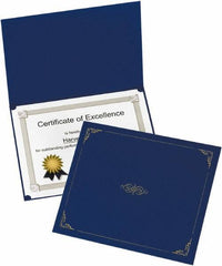 OXFORD - 5 Piece Dark Blue Document Holders-Certificate/Document - 9-3/4" High x 12-1/2" Wide - Industrial Tool & Supply