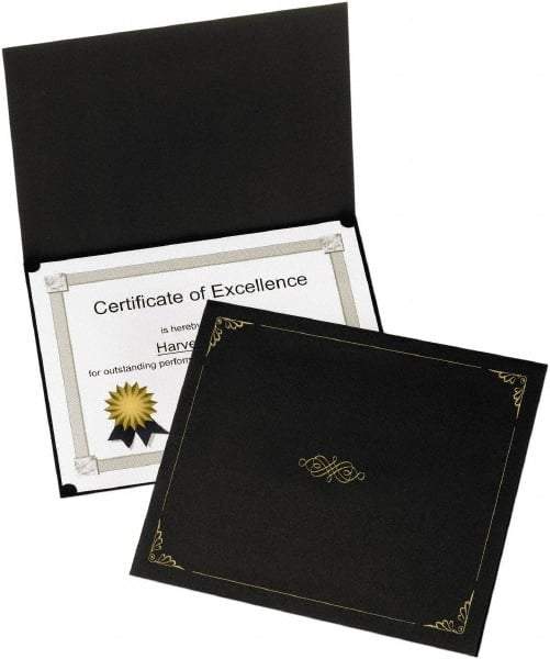 OXFORD - 5 Piece Black Document Holders-Certificate/Document - 9-3/4" High x 12-1/2" Wide - Industrial Tool & Supply