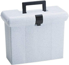 Pendaflex - 1 Compartment, 14-7/8 Inch Wide x 6-1/2 Inch Deep x 11-7/8 Inch High, Portable Storage Box - Plastic, Granite - Industrial Tool & Supply