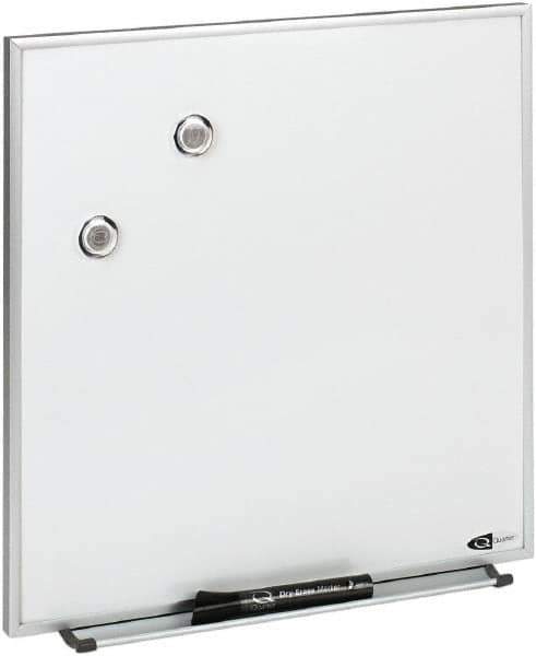Quartet - 16" High x 16" Wide Enameled Steel Magnetic Marker Board - Aluminum Frame, 1-1/4" Deep, Includes Accessory Tray/Rail, One Dry-Erase Marker & Magnets & Mounting Kit - Industrial Tool & Supply