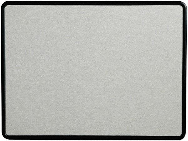 Quartet - 48" Wide x 36" High Open Cork Bulletin Board - Fabric, Gray - Industrial Tool & Supply