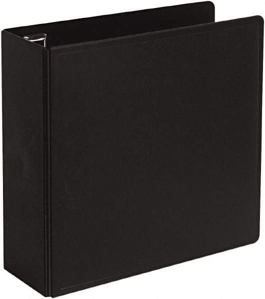 Cardinal - 4" Sheet Capacity, 8-1/2 x 11", Non-View Ring Binder - Vinyl, Black - Industrial Tool & Supply