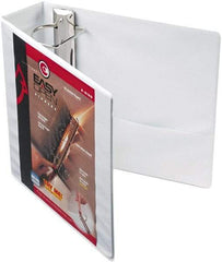 Cardinal - 3" Sheet Capacity, 8-1/2 x 11", View Ring Binder - Vinyl, White - Industrial Tool & Supply
