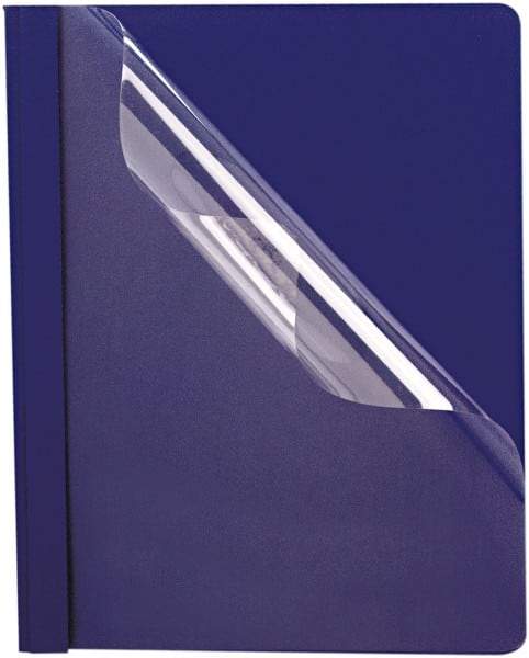 OXFORD - 8-1/2" Long x 11" Wide 3 Fasteners Report Cover - Blue - Industrial Tool & Supply