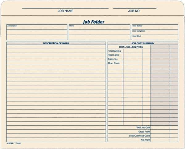 TOPS - 8-1/2 x 11", Letter Size, Manila, File Folders with Top Tab - 11 Point Stock, Straight Tab Cut Location - Industrial Tool & Supply