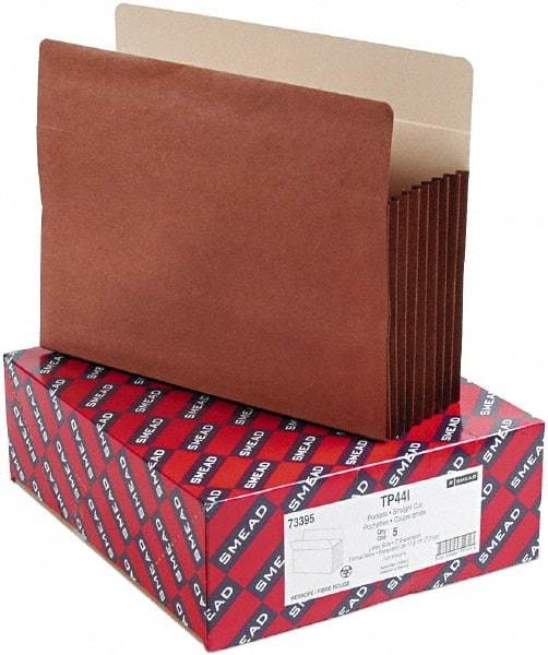 Samsill - 8-1/2 x 11", Letter Size, Manila/Redrope, Expandable File Folders with Drop Front & Top Tab Pocket - 11 Point Stock, Straight Tab Cut Location - Industrial Tool & Supply