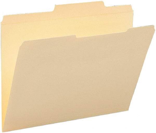 Samsill - 8-1/2 x 11", Letter Size, Manila, File Folders with Top Tab - 11 Point Stock, 2/5 Tab Cut Location - Industrial Tool & Supply