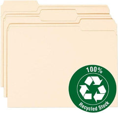 Samsill - 8-1/2 x 11", Letter Size, Manila, File Folders with Top Tab - 11 Point Stock, 1/3 Tab Cut Location - Industrial Tool & Supply