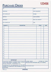 TOPS - 50 Sheet, 5-9/16 x 7-15/16", Purchase Order Book - White - Industrial Tool & Supply