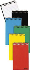 AMPAD - 60 Sheet, 3 x 5", Narrow Memo Book (Top Bound) - Red & Blue & Black on White - Industrial Tool & Supply