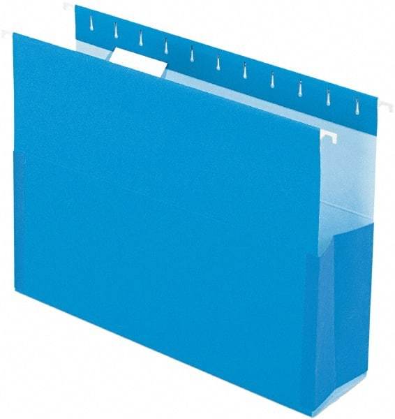 Pendaflex - 8-1/2 x 11", Letter Size, Blue, Box Bottom Hanging File Folders with Sides - 11 Point Stock - Industrial Tool & Supply