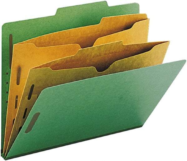 Samsill - 8-1/2 x 11", Letter Size, Blue, Classification Folders with Top Tab Fastener - 11 Point Stock, 2/5 Tab Cut Location - Industrial Tool & Supply