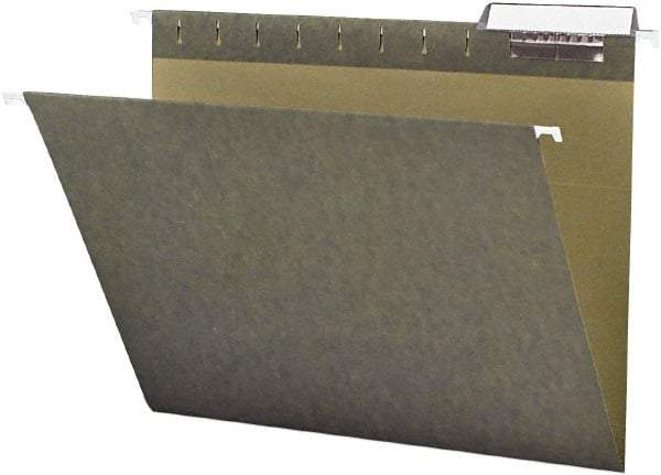 Samsill - 8-1/2 x 11", Letter Size, Standard Green, Expanding Hanging File Holder - 11 Point Stock, 1/3 Tab Cut Location - Industrial Tool & Supply