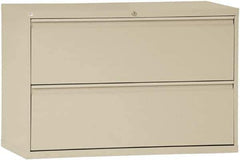 ALERA - 42" Wide x 29" High x 19-1/4" Deep, 2 Drawer Lateral File with Lock - Steel, Putty - Industrial Tool & Supply
