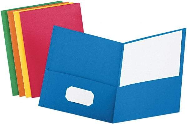 OXFORD - 8-1/2 x 11", Letter Size, Assorted Colors, Pocket Folders - 11 Point Stock - Industrial Tool & Supply