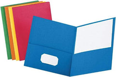 OXFORD - 8-1/2 x 11", Letter Size, Assorted Colors, Pocket Folders - 11 Point Stock - Industrial Tool & Supply