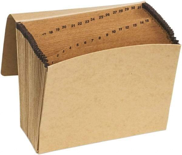 Pendaflex - 8-1/2 x 11", Letter Size, Brown, Expandable File Folders with Elastic Cord Closure - 11 Point Stock - Industrial Tool & Supply
