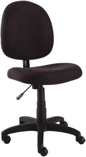 ALERA - 18-1/8" High Pneumatic Height Adjustable Chair - 18" Wide x 19" Deep, 100% Acrylic Seat, Black - Industrial Tool & Supply