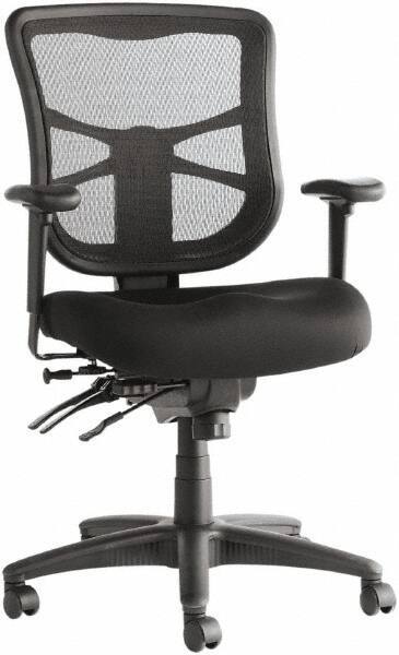 ALERA - 20-1/8 to 22-7/8" High Office/Managerial/Executive Chair - 20" Wide x 21" Deep, Premium Fabric Seat, Black - Industrial Tool & Supply