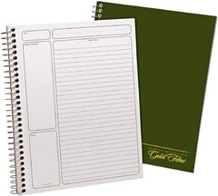 AMPAD - 84 Sheet, 9-1/2 x 7-1/4", Planner Spiral Bound Notebook - Green - Industrial Tool & Supply