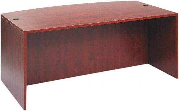 ALERA - Woodgrain Laminate Bow Front Desk - 71" Wide x 35" Deep x 41" High, Medium Cherry - Industrial Tool & Supply