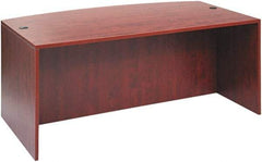ALERA - Woodgrain Laminate Bow Front Desk - 71" Wide x 35" Deep x 41" High, Medium Cherry - Industrial Tool & Supply