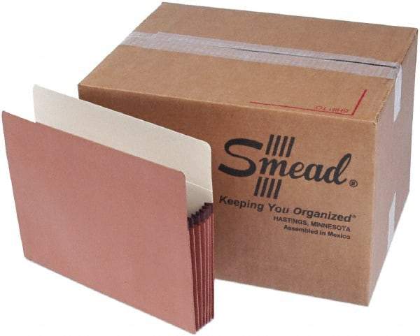 Samsill - 8-1/2 x 11", Letter Size, Manila/Redrope, Expandable File Folders with Drop Front & Top Tab Pocket - 11 Point Stock, Straight Tab Cut Location - Industrial Tool & Supply