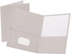 OXFORD - 8-1/2 x 11", Letter Size, Orange, Pocket Folders - 11 Point Stock - Industrial Tool & Supply