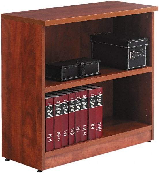 ALERA - 2 Shelf, 29" High x 31" Wide Bookcase - 14" Deep, Wood, Medium Cherry - Industrial Tool & Supply