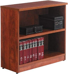 ALERA - 2 Shelf, 29" High x 31" Wide Bookcase - 14" Deep, Wood, Medium Cherry - Industrial Tool & Supply