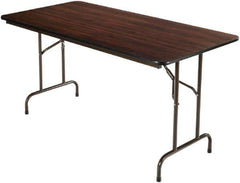 ALERA - 60" Long x 30" Wide x 29" High, Rectangular Folding Table - Walnut - Industrial Tool & Supply
