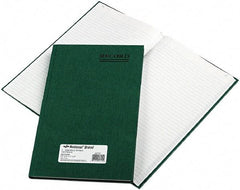National Brand - 150 Sheet, 12-1/4 x 7-1/4", Record Rule Record/Account Book - Green - Industrial Tool & Supply