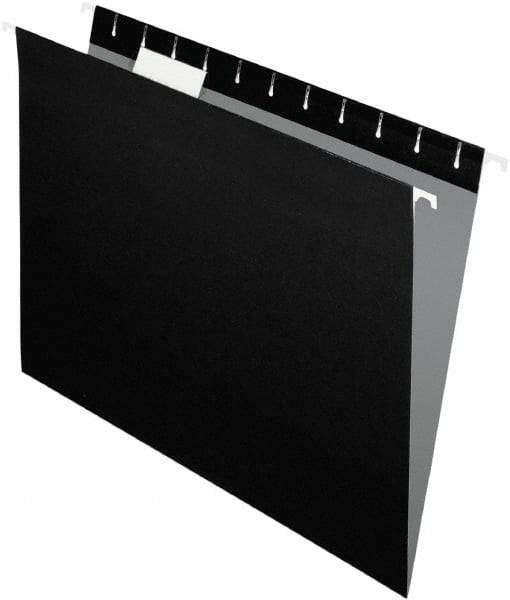 Pendaflex - 8-1/2 x 11", Letter Size, Black, Standard Hanging File Folders - 11 Point Stock, 1/5 Tab Cut Location - Industrial Tool & Supply