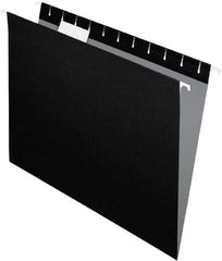 Pendaflex - 8-1/2 x 11", Letter Size, Black, Standard Hanging File Folders - 11 Point Stock, 1/5 Tab Cut Location - Industrial Tool & Supply