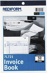 REDIFORM - 50 Sheet, 5-1/2 x 7-7/8", Invoice Book - White - Industrial Tool & Supply