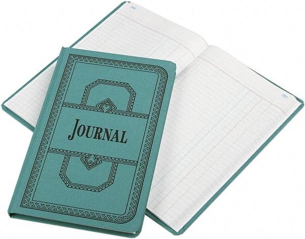 Boorum & Pease - 300 Sheet, 12-1/8 x 7-5/8", Journal Rule Record/Account Book - Blue - Industrial Tool & Supply